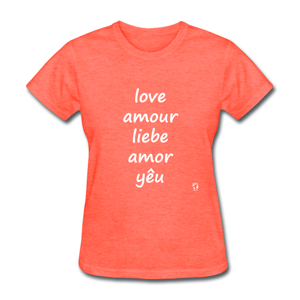 Love in Five Languages T-Shirt - heather coral