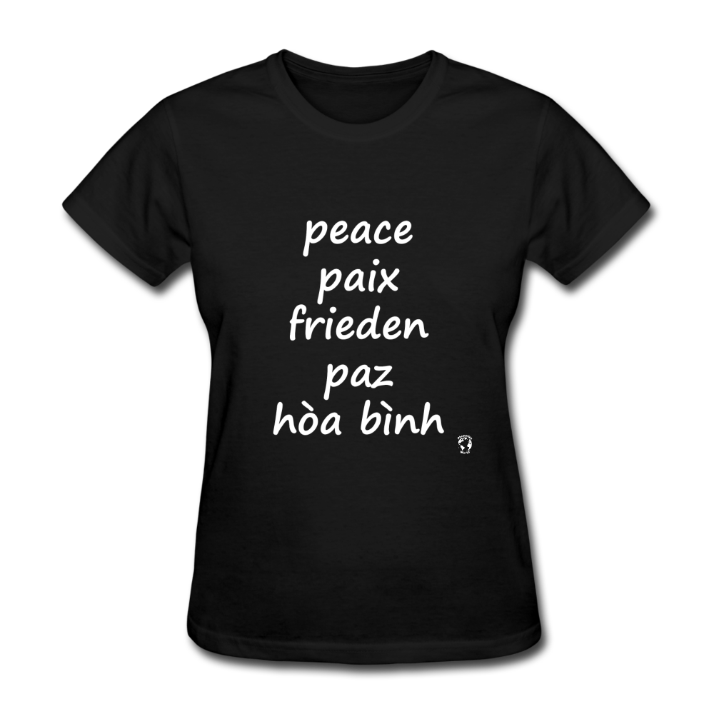 Peace in Five Languages T-Shirt - black