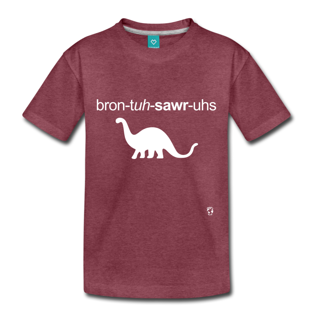 Brontosaurus Toddler Premium T-Shirt - heather burgundy