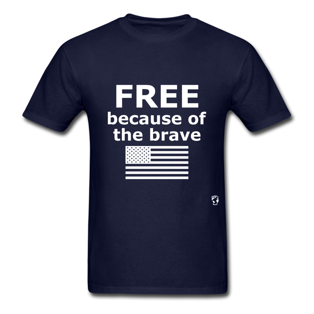 Free Becasue of the Brave T-Shirt - navy