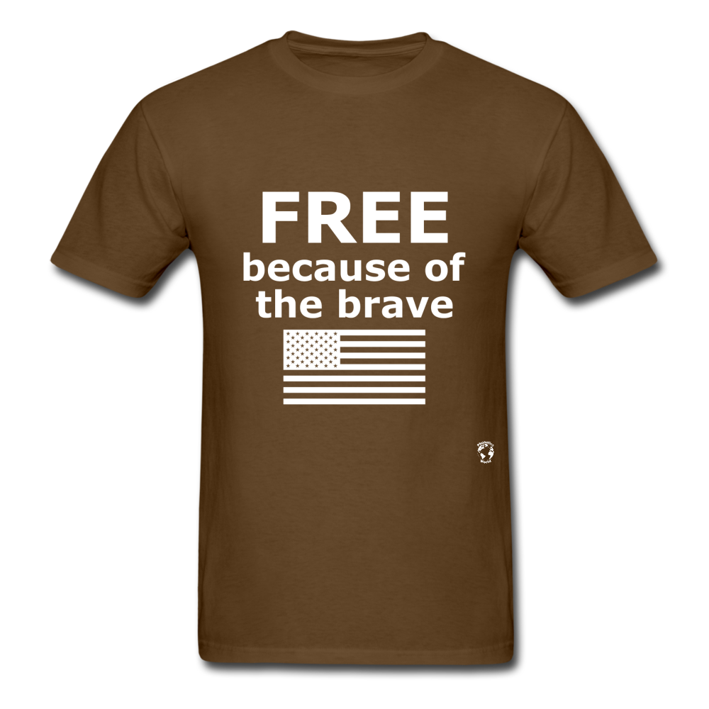 Free Becasue of the Brave T-Shirt - brown