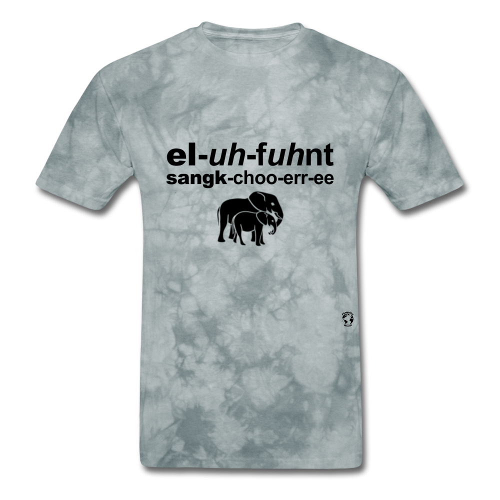 Elephant Sanctuary T-Shirt - grey tie dye