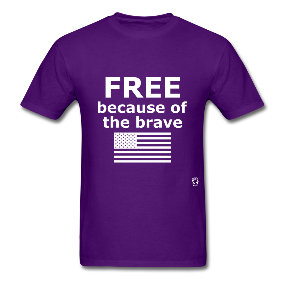 Free Becasue of the Brave T-Shirt - purple