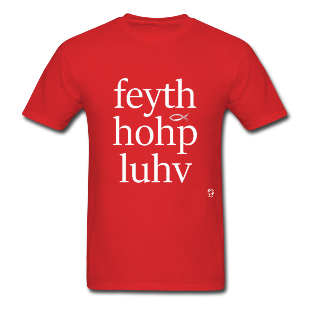 Faith, Hope and Love T-Shirt - red