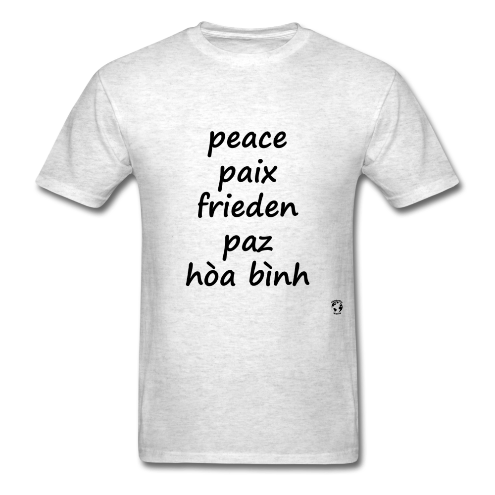 Peace in Five Languages - light heather grey