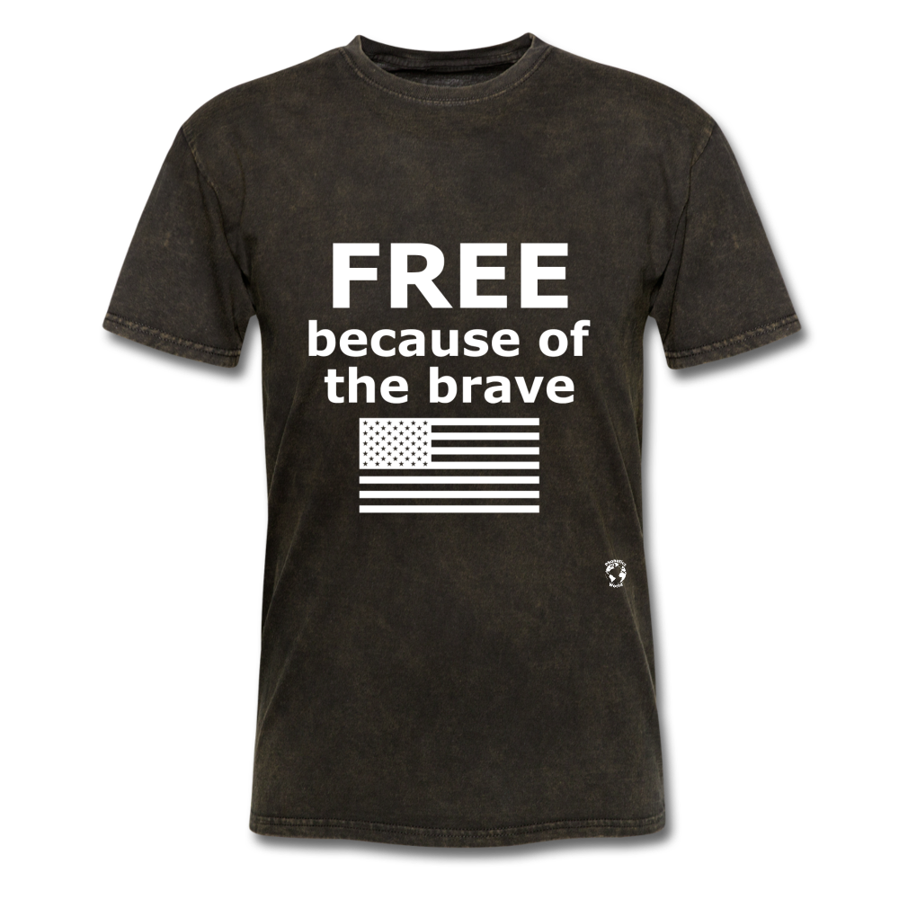 Free Becasue of the Brave T-Shirt - mineral black