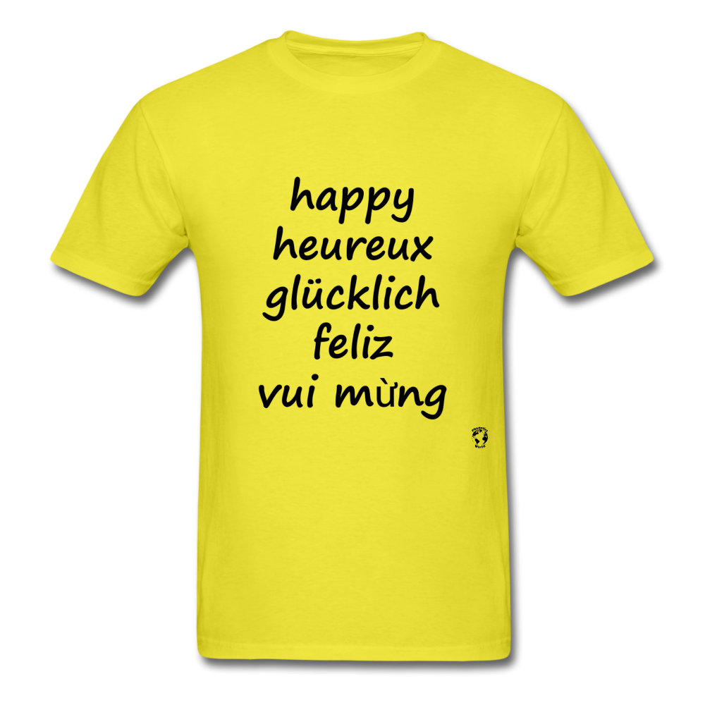 Happy in Five Languages - yellow