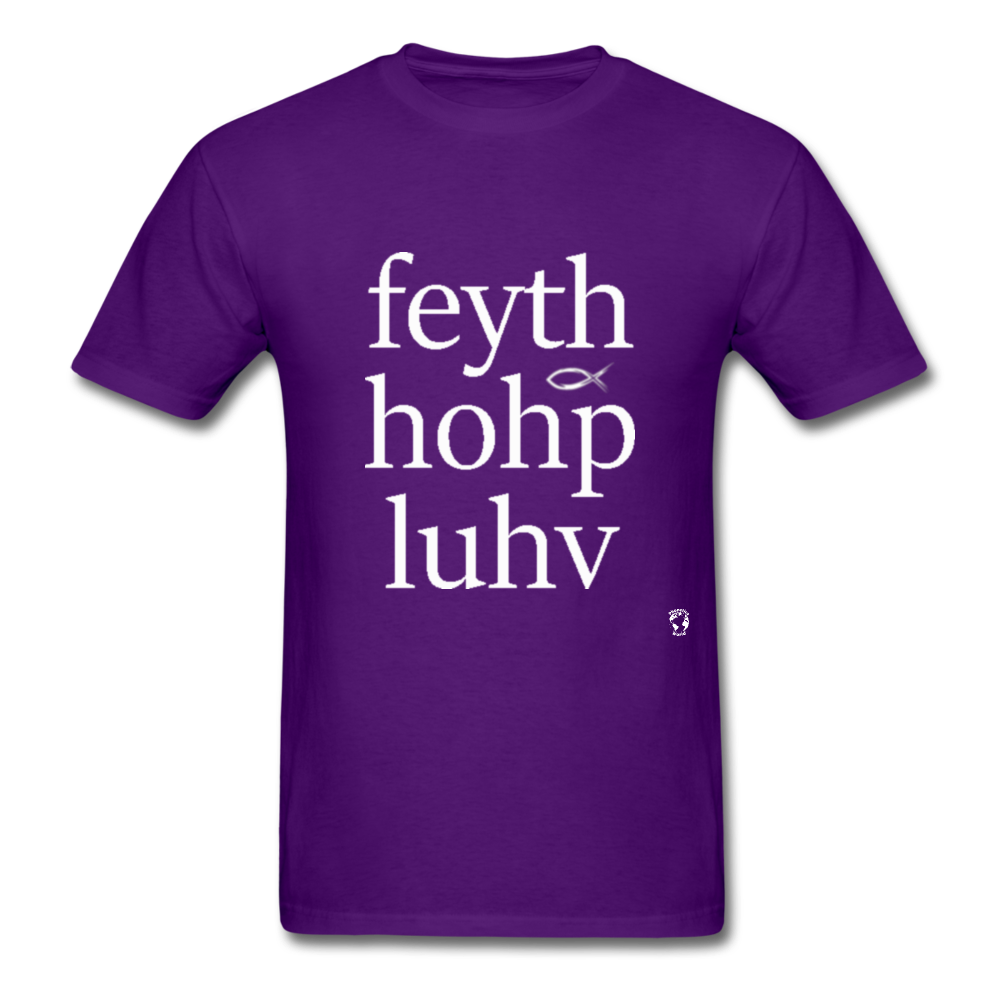 Faith, Hope and Love T-Shirt - purple