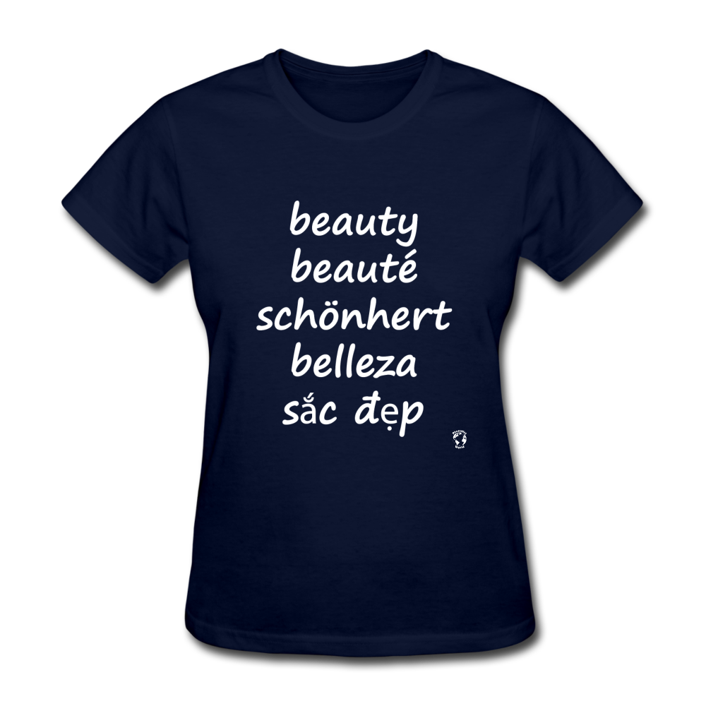 Beauty in Five Languages T-Shirt - navy