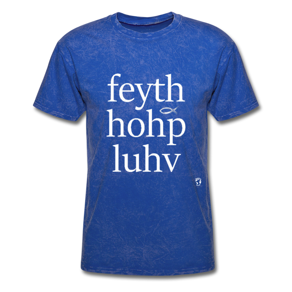 Faith, Hope and Love T-Shirt - mineral royal