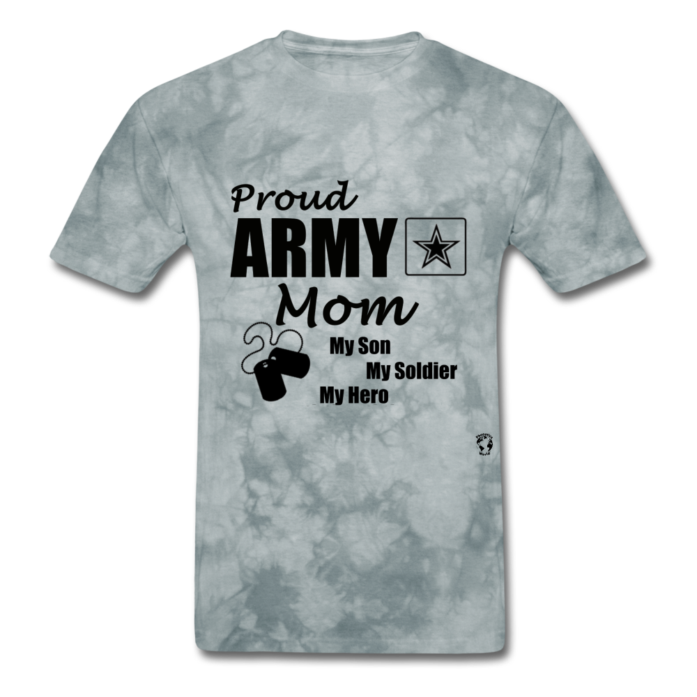 Proud Army Mom Red White and Blue T-Shirt - grey tie dye