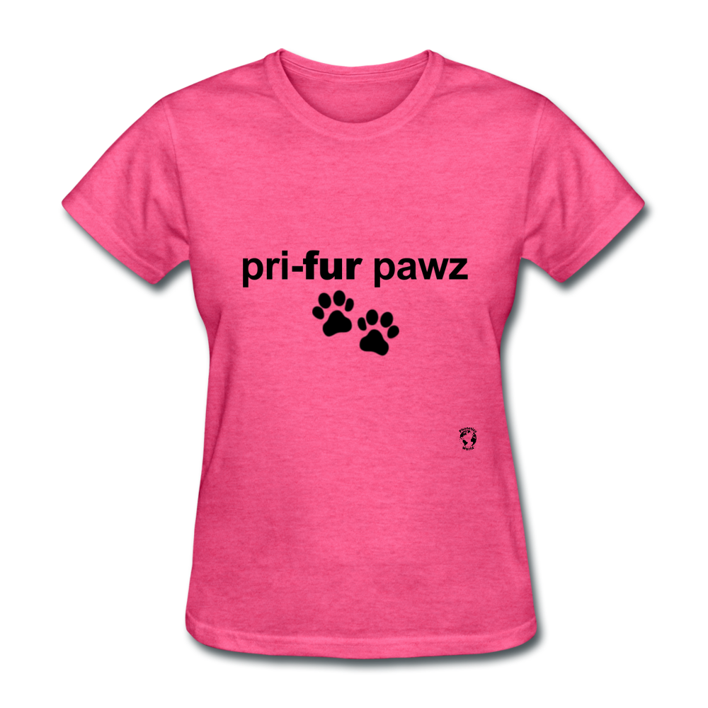 Prefer Paws T-Shirt - heather pink