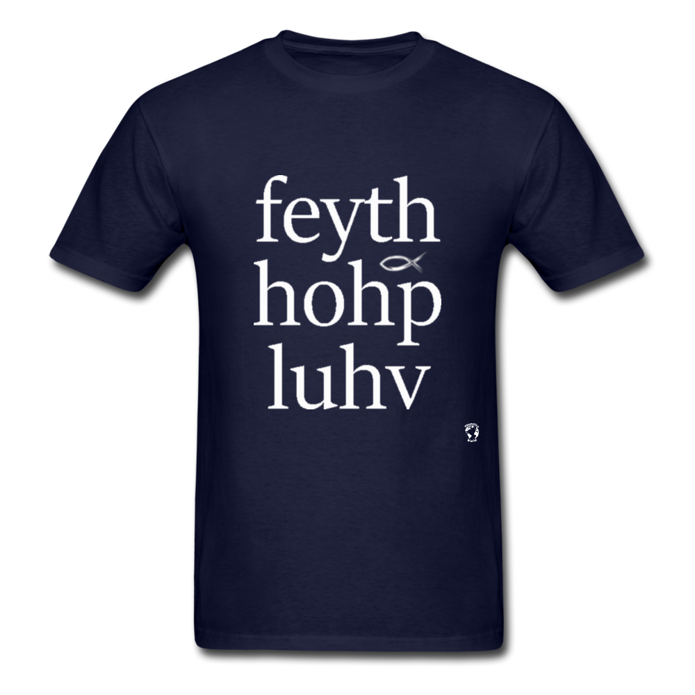 Faith, Hope and Love T-Shirt - navy