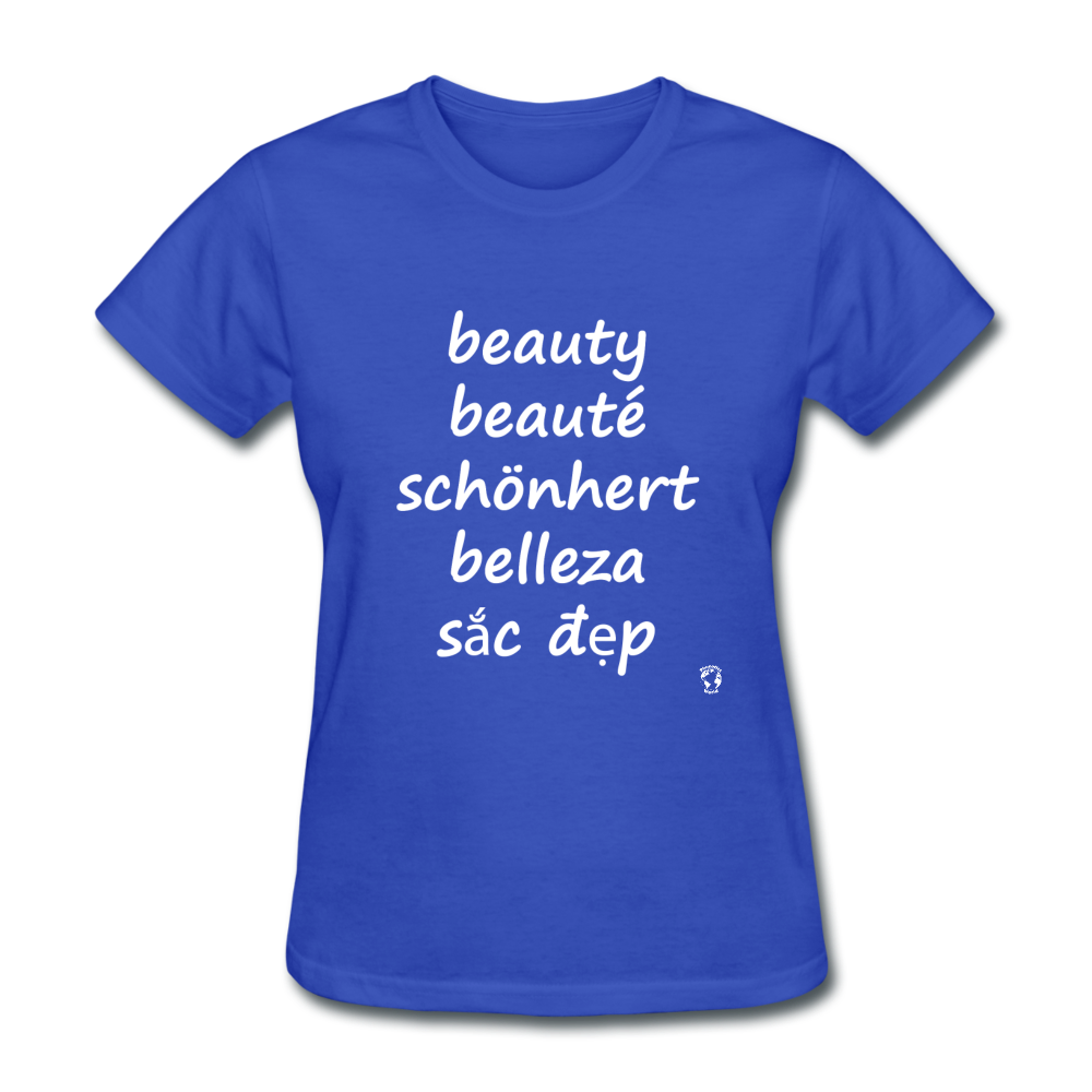 Beauty in Five Languages T-Shirt - royal blue