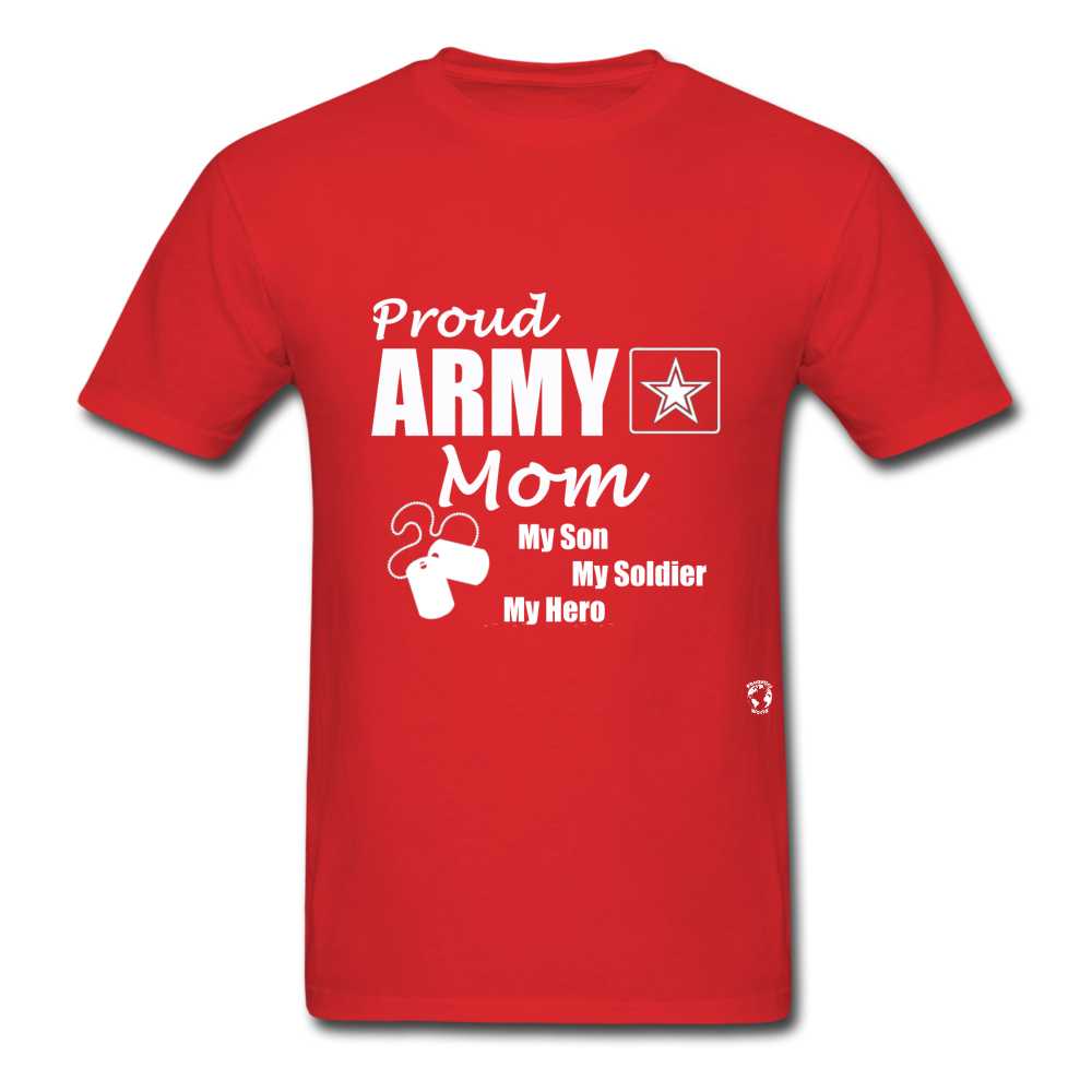 Proud Army Mom T-Shirt - red