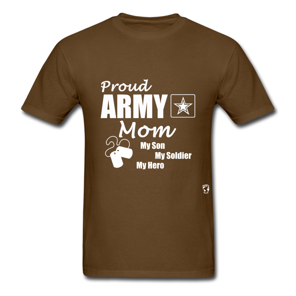 Proud Army Mom T-Shirt - brown