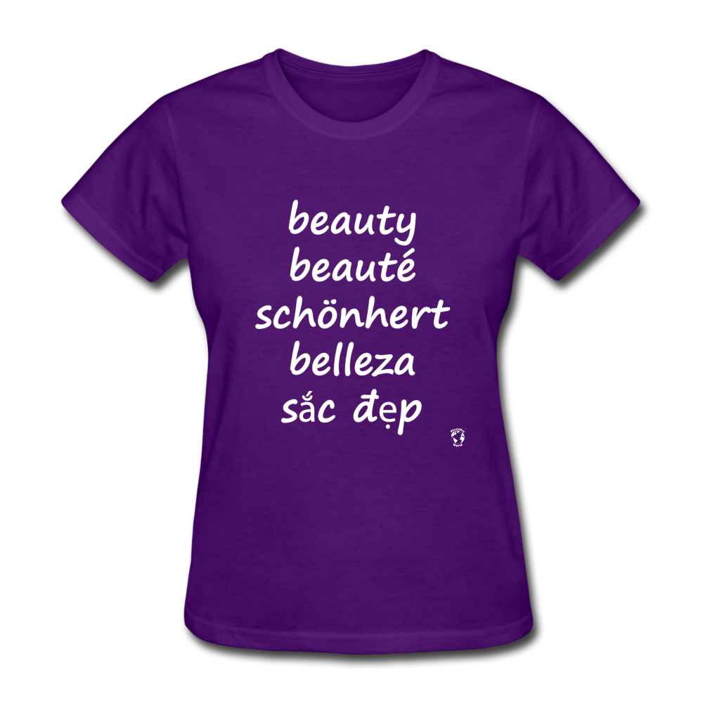 Beauty in Five Languages T-Shirt - purple