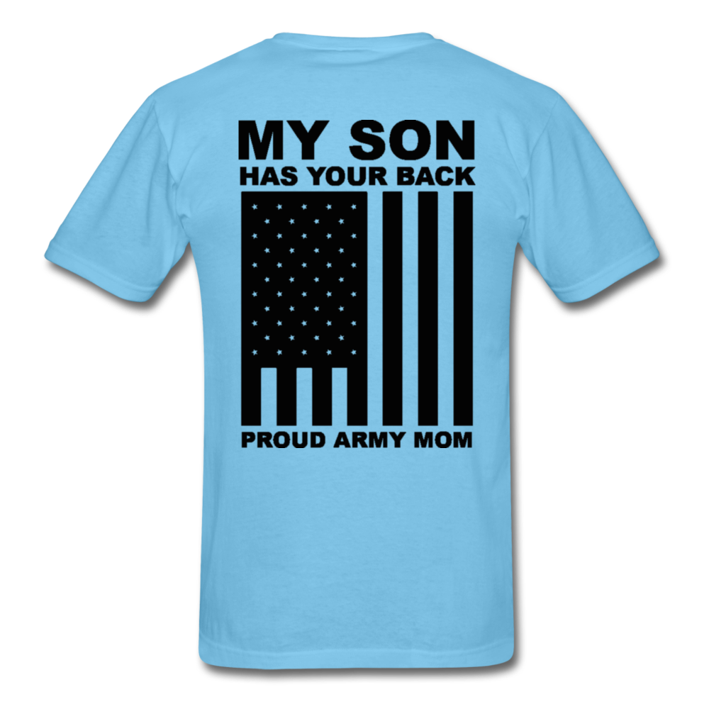 Proud Army Mom T-Shirt - aquatic blue