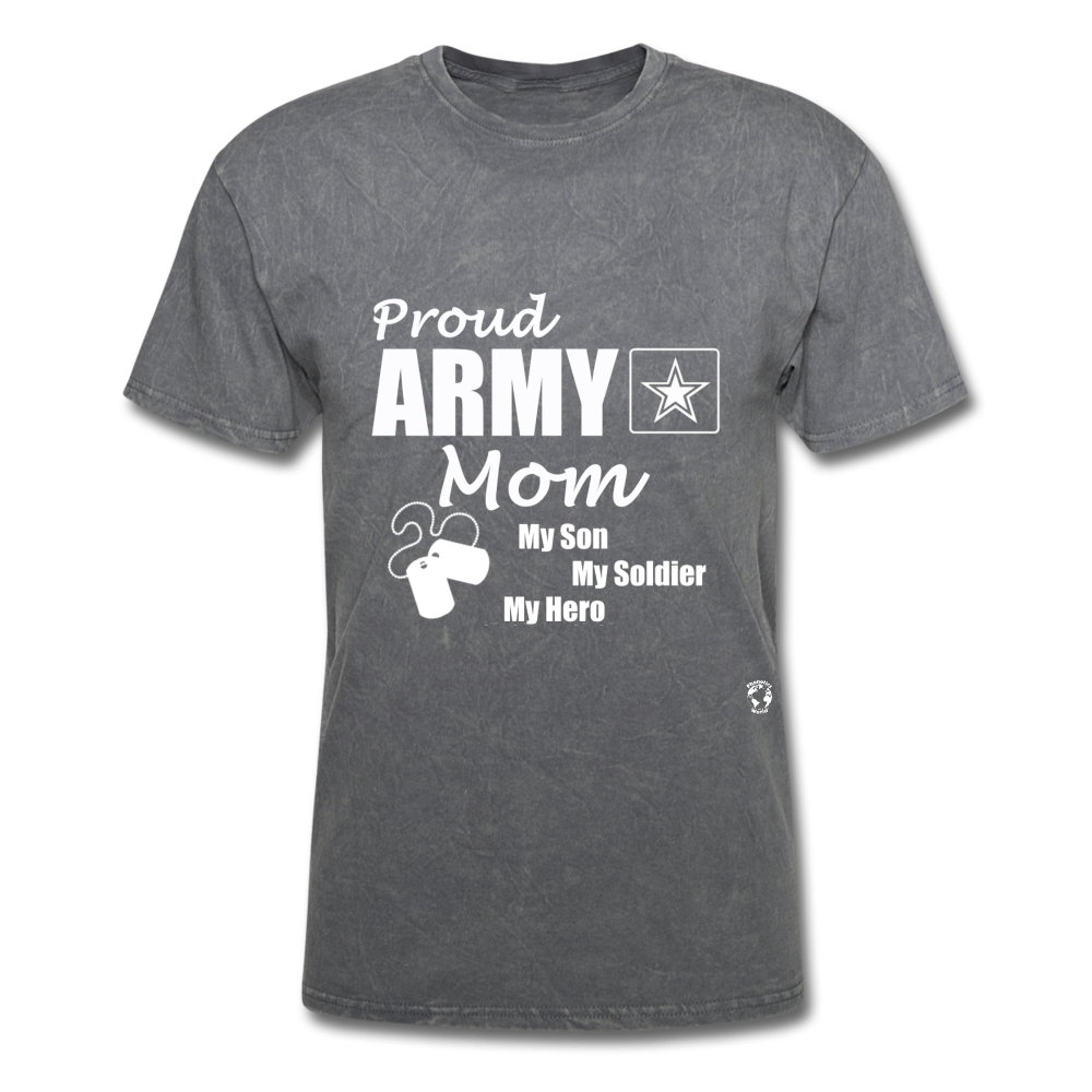Proud Army Mom Red White and Blue T-Shirt - mineral charcoal gray