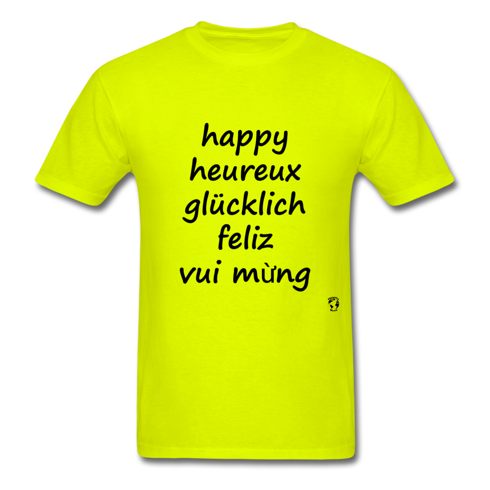 Happy in Five Languages - safety green