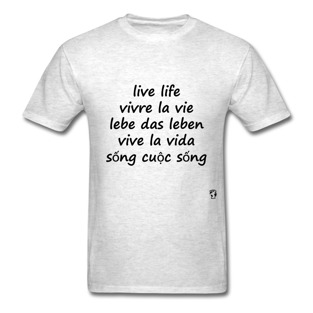 Live Life in Five Languages - light heather grey