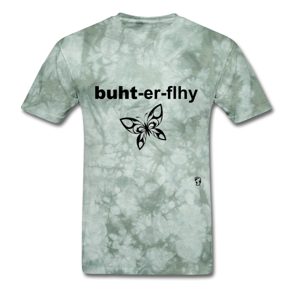 Butterfly T-shirt - military green tie dye