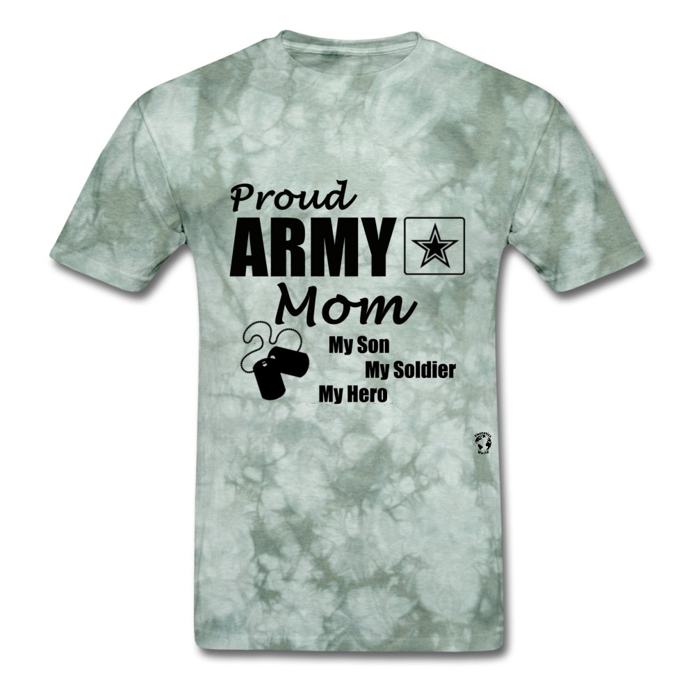 Proud Army Mom Red White and Blue T-Shirt - military green tie dye