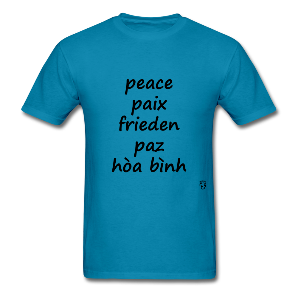 Peace in Five Languages - turquoise